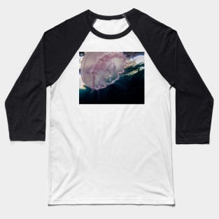 Moon Jellyfish With Small Fish Hiding Underneath Baseball T-Shirt